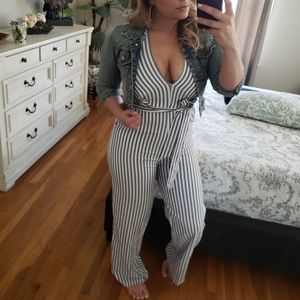 Striped jumpsuit